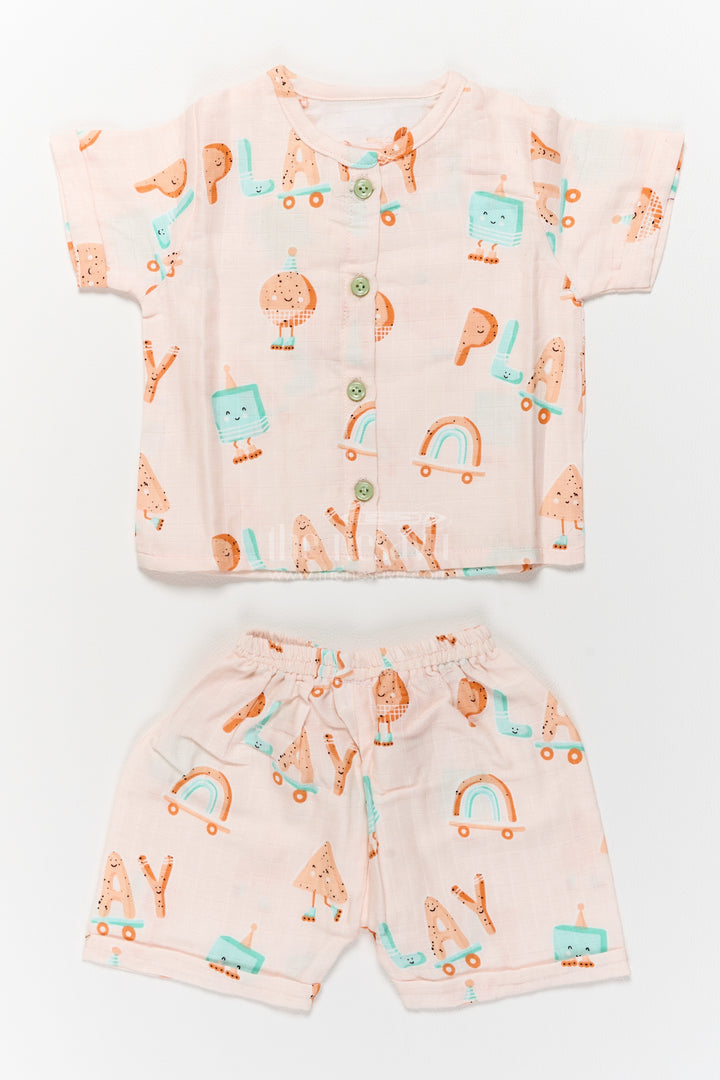Infant Top and Shorts Set with Digital Print for Weddings and Parties