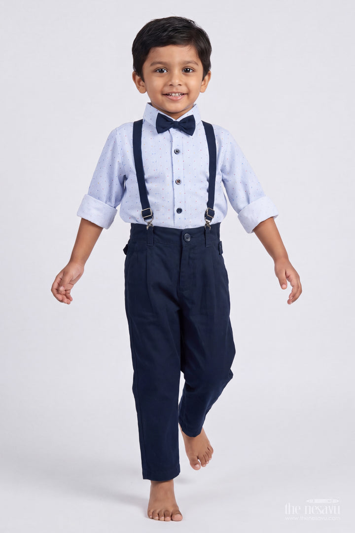Baby Boys Cotton Set in Blue with Smart Tailoring