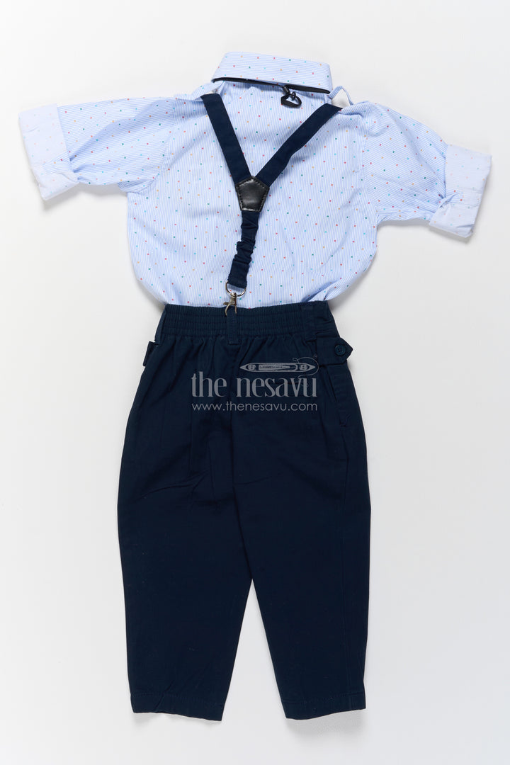 Baby Boys Cotton Set in Blue with Smart Tailoring