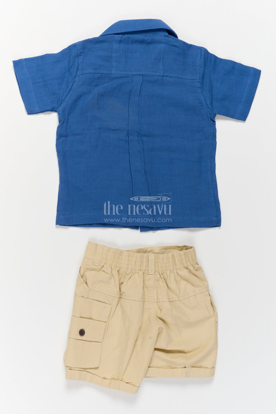 Baby Boy Shirt and Shorts Set in Blue for Celebrations and Photos