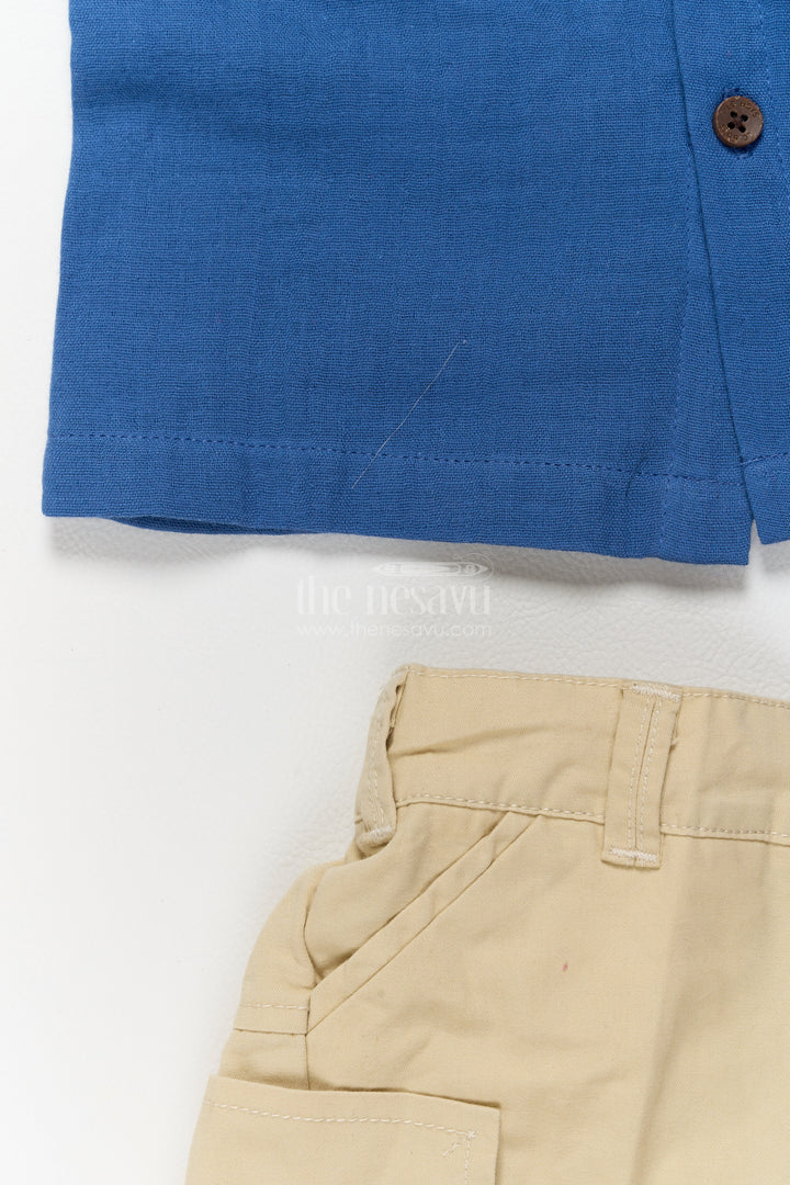 Baby Boy Shirt and Shorts Set in Blue for Celebrations and Photos