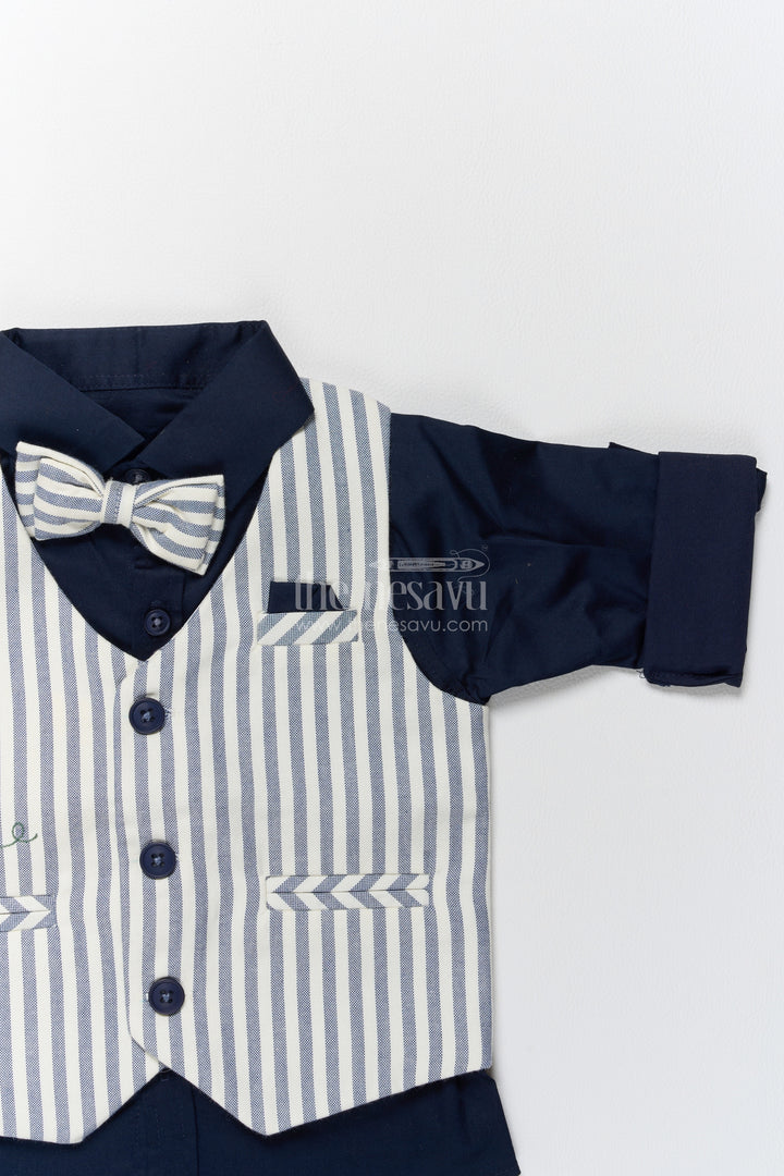 Jacket Kurta Set for Boys in Blue for Celebrations and Photos