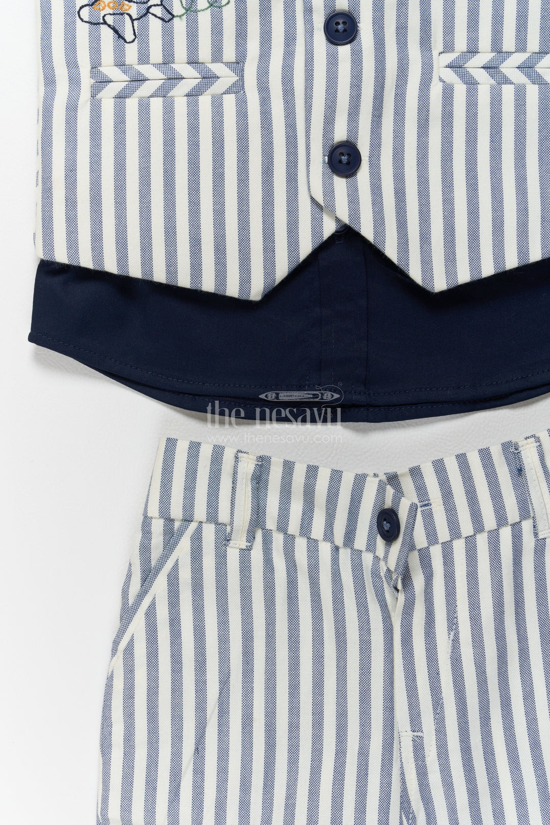 Jacket Kurta Set for Boys in Blue for Celebrations and Photos