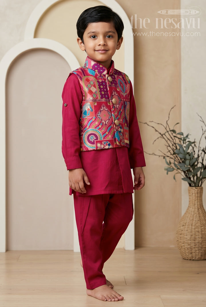 Baby Boy Ethnic Jacket Set for Festive Weddings and Celebrations