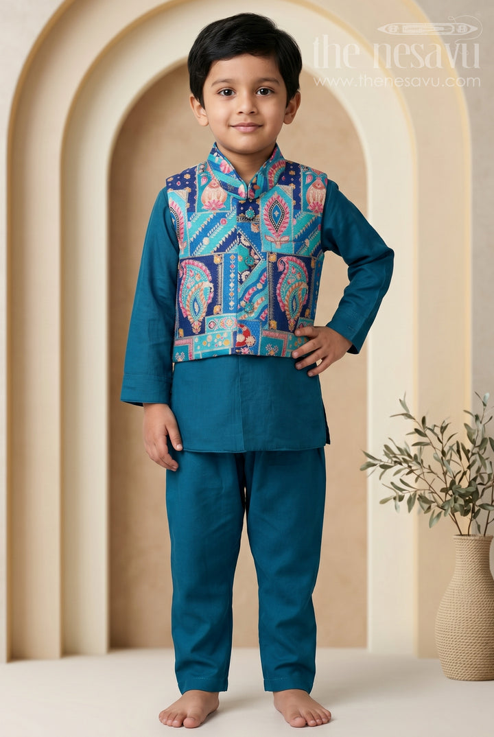 Toddler Boy Jacket Set for Festive Functions and Ethnic Parties