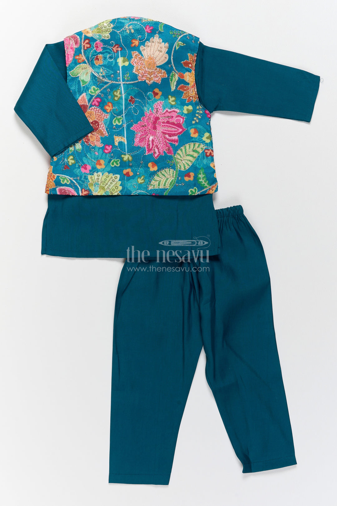 Boys Ethnic Jacket Set in Blue with an Occasion Ready Finish