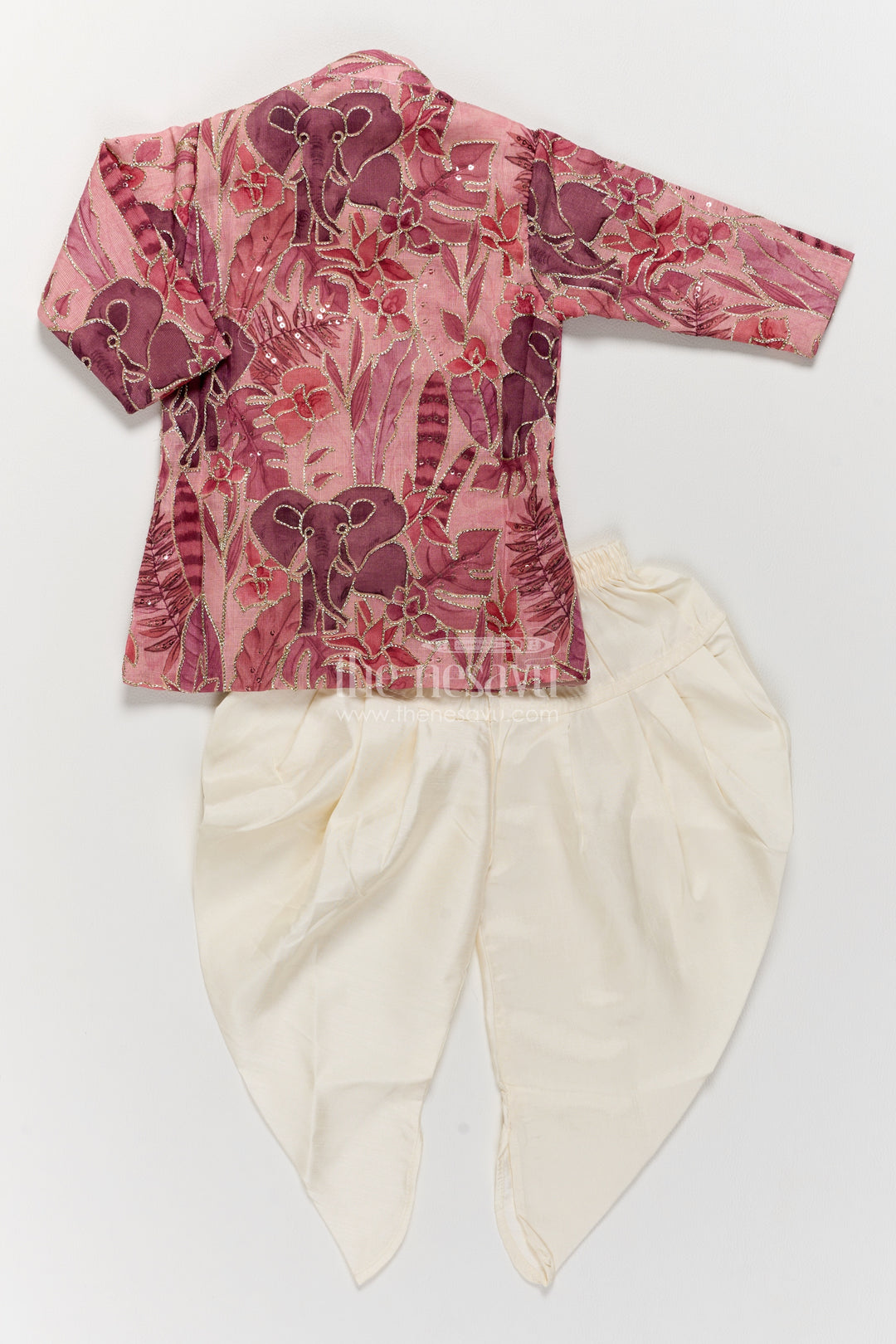 Kids Ready Made Dhoti Set with Sequin Work for Weddings and Parties