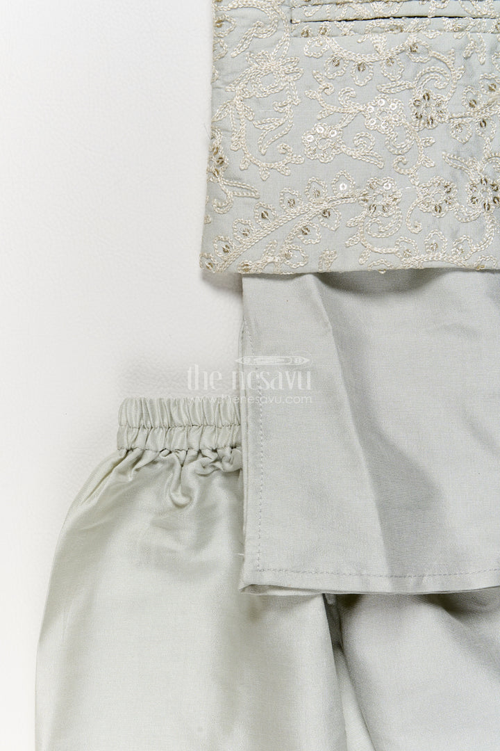 Boys Ethnic Jacket Set in Off White with an Occasion Ready Finish
