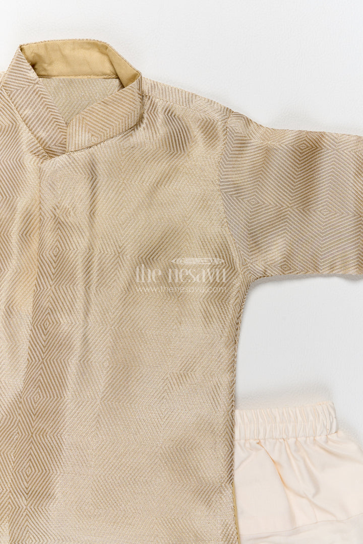 Boys Dhoti Kurta Set with Gold Designer Detailing for Celebrations
