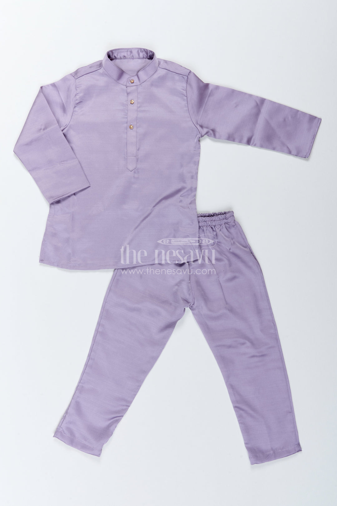 Boys Ethnic Jacket Set with Elephant Detailing in Purple