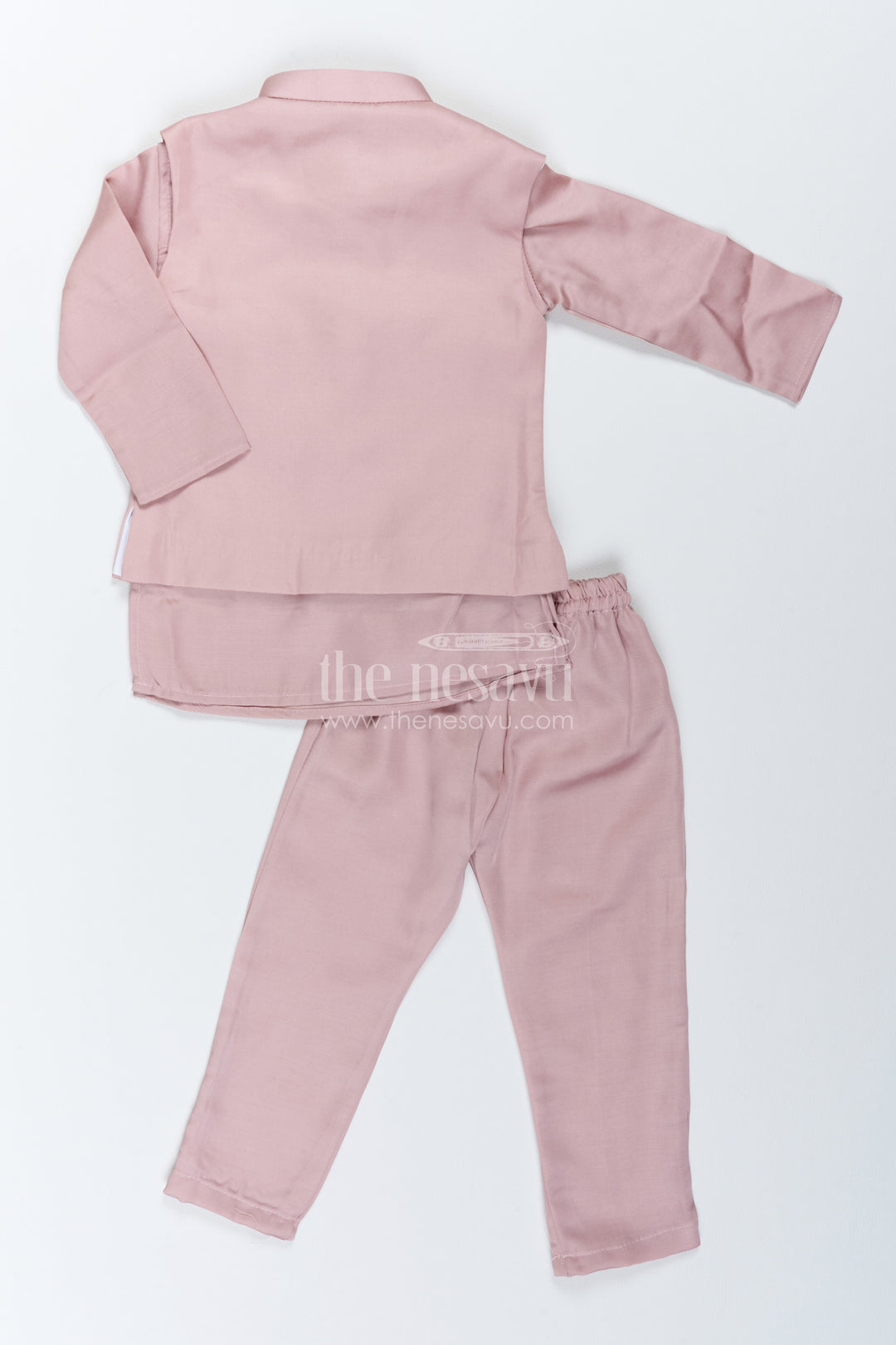Boys Nehru Jacket Set for Celebrations with Purple Elephant Detailing
