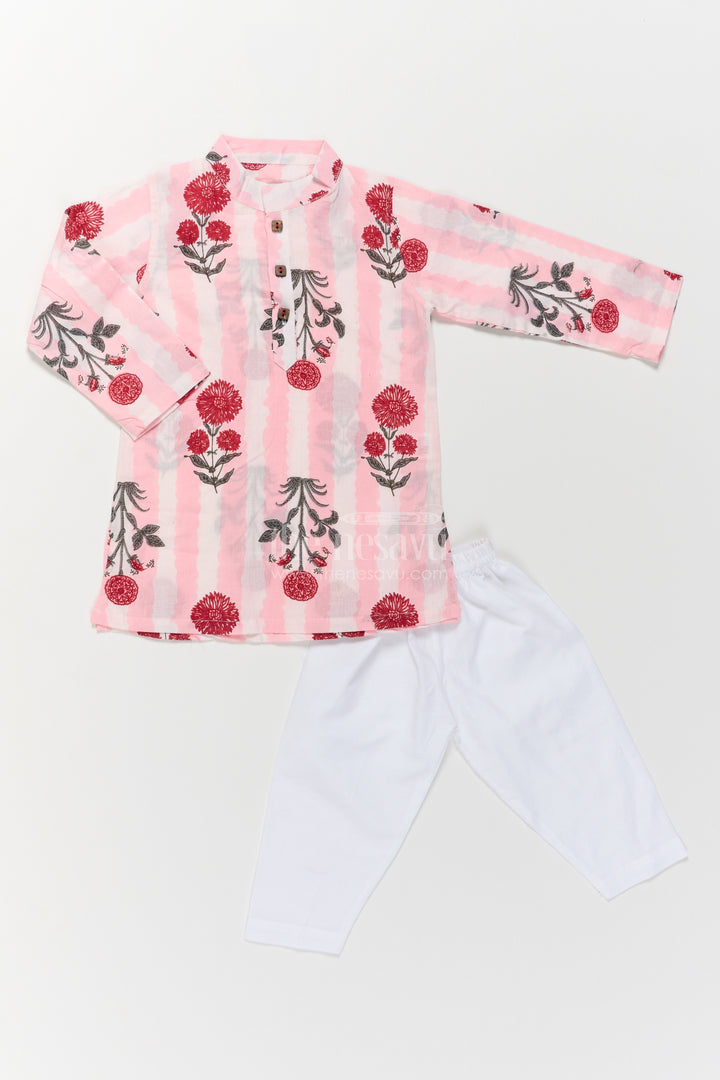 Boys Kurta Pajama Set in Pink for Special Functions
