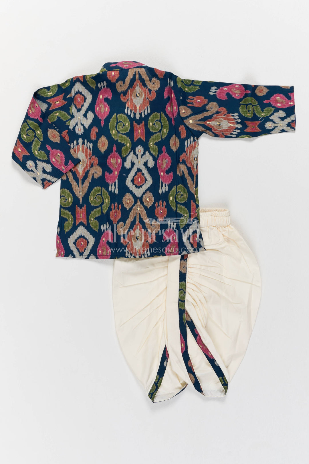 Boys Dhoti Kurta Set for Kids with Digital Print in Blue