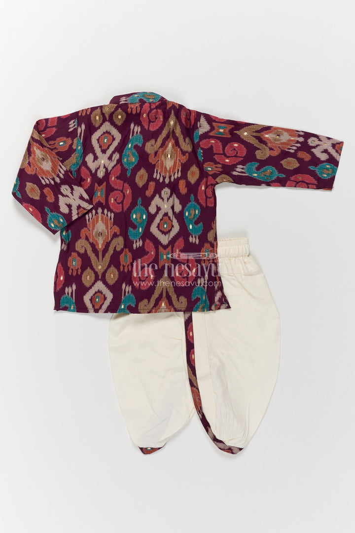 Pattu Pancha Set with Black Digital Print for Special Occasions