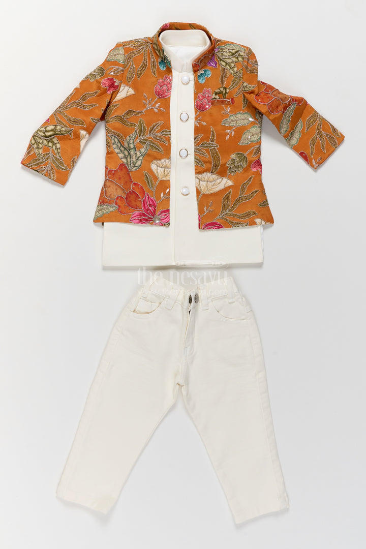 Boys Sherwani Set with Sequin Work for Family Functions