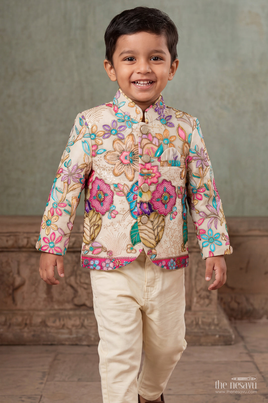 Kids Wedding Sherwani with Sequin Work for Weddings and Parties