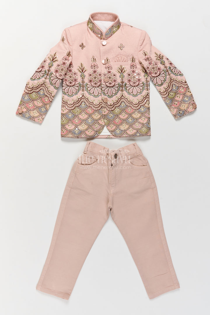 Sherwani for Kids with Thread Embroidery for Festive Occasions
