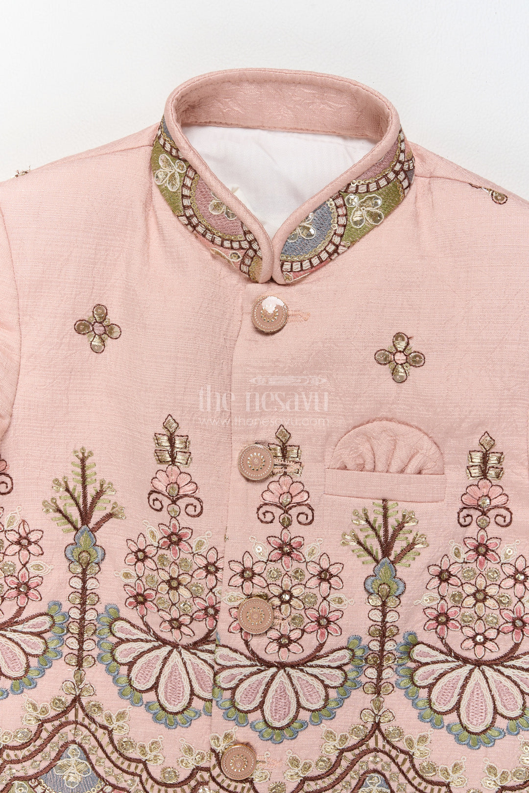Sherwani for Kids with Thread Embroidery for Festive Occasions