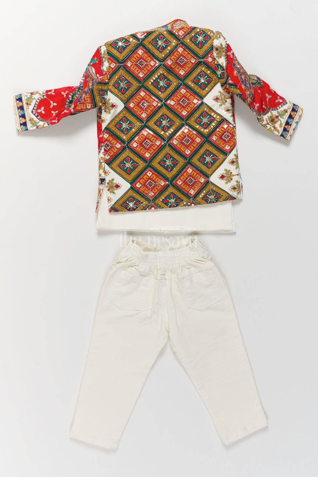 Kids Wedding Sherwani in Red for Celebrations and Photos