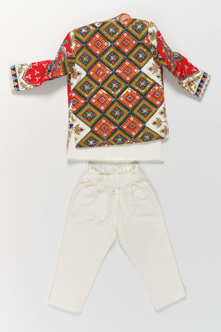 Kids Wedding Sherwani in Red for Celebrations and Photos