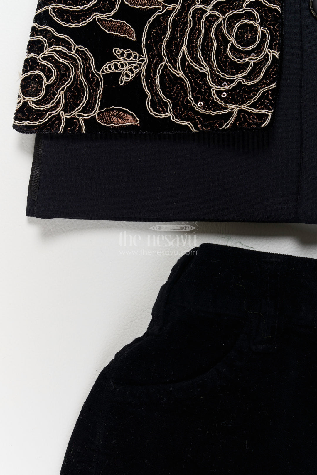 Boys Sherwani Set in Black for Special Functions