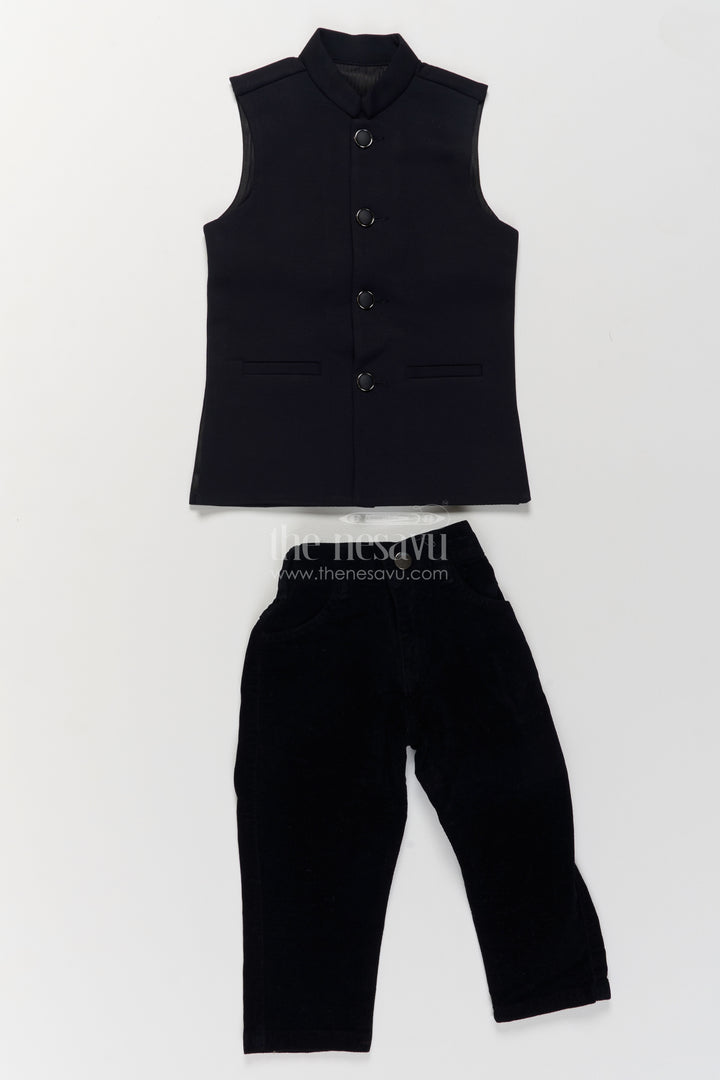 Boys Sherwani Set in Black for Special Functions