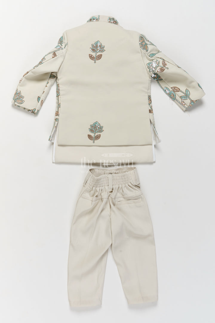Sherwani for Kids in Grey with an Occasion Ready Finish