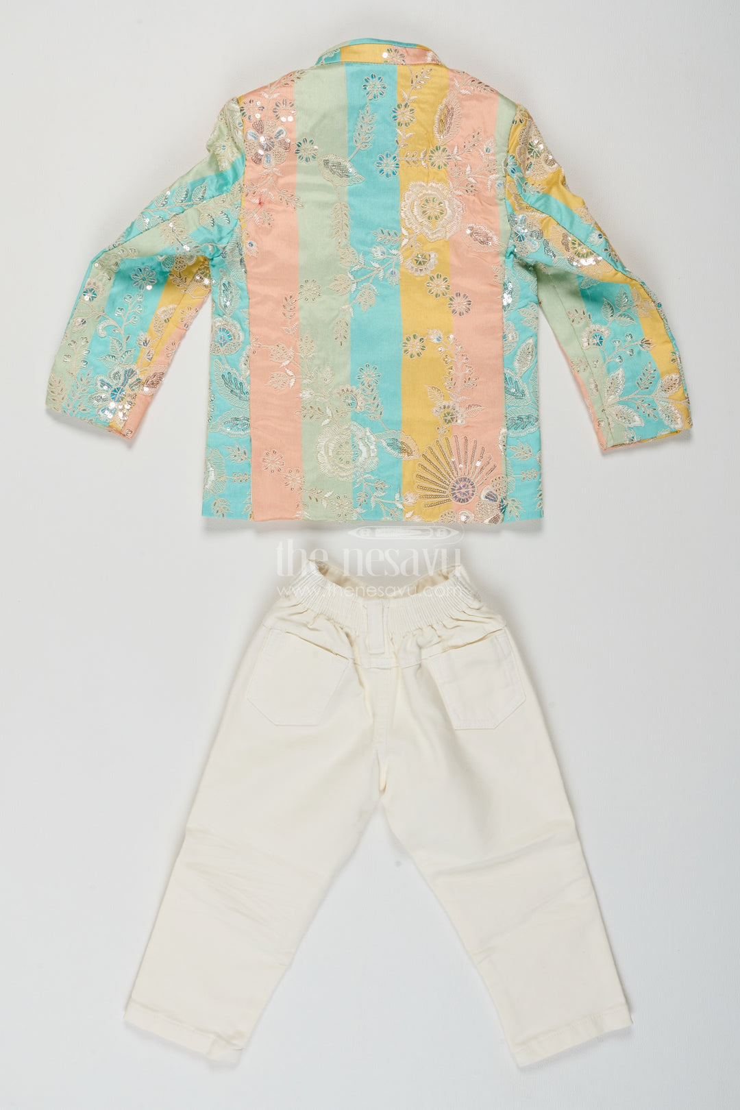 Boys Sherwani Set with Thread Embroidery for Family Functions