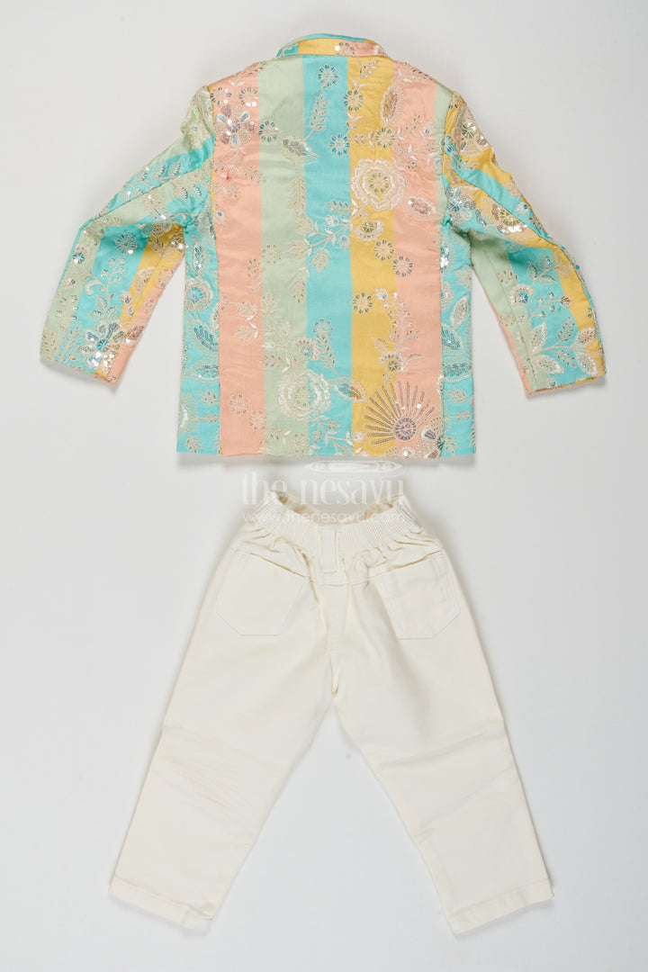 Boys Sherwani Set with Thread Embroidery for Family Functions