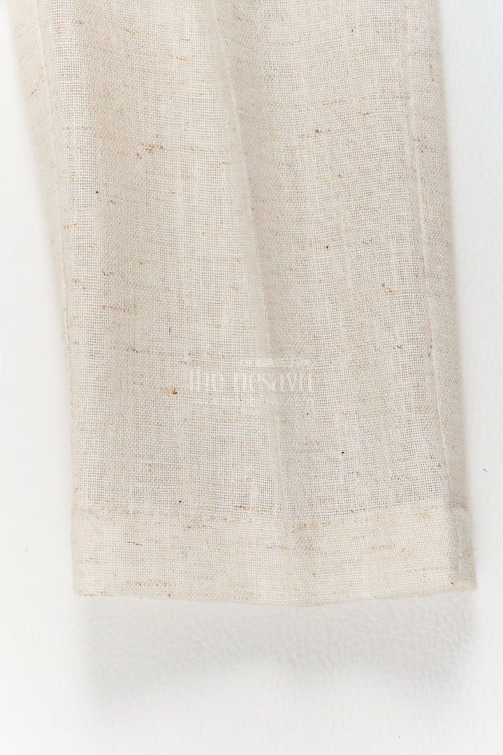 Boys Nehru Jacket Set in Off White with Smart Tailoring