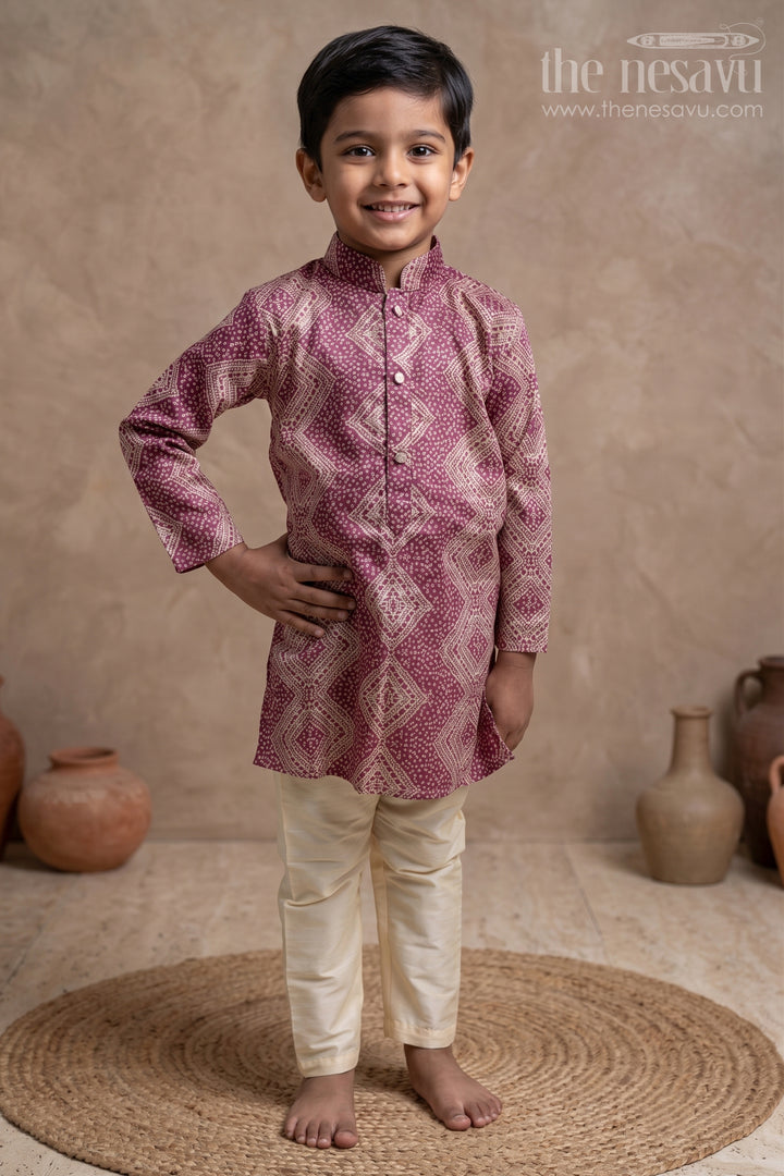Pretty Olive Green Sequin Embroidery Ethnic Kurta for Boys