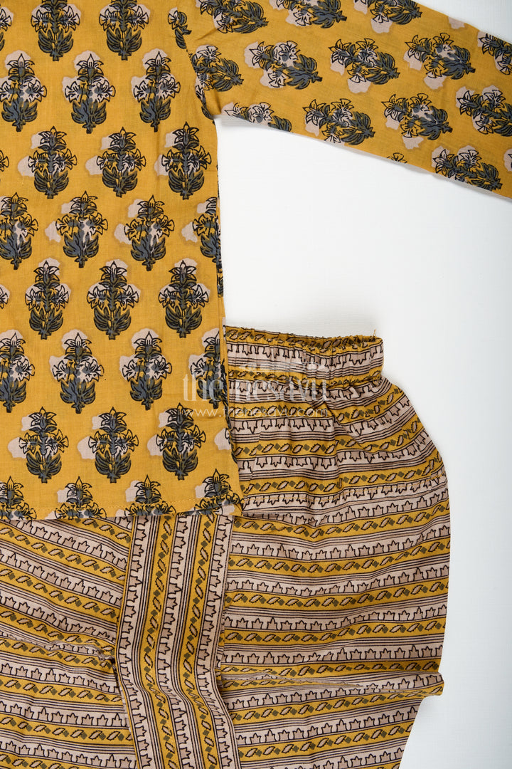 Hand Block Print Kurta Set Traditional Dhoti Style For Boys