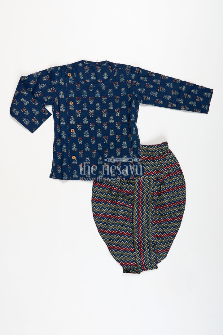 Designer Dhoti Set For Boys Printed Wedding Kurta Style