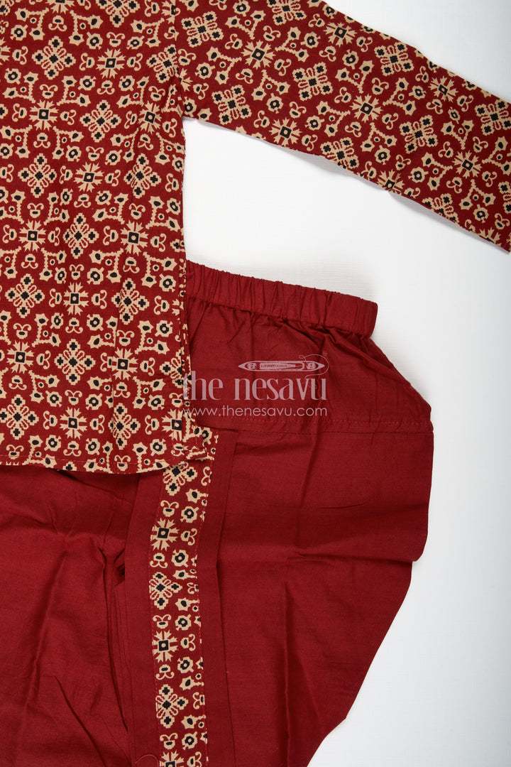 Floral Dhoti Set For Boys Festive Wear With Digital Print