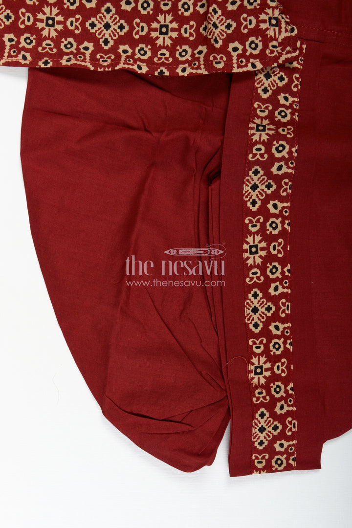 Floral Dhoti Set For Boys Festive Wear With Digital Print