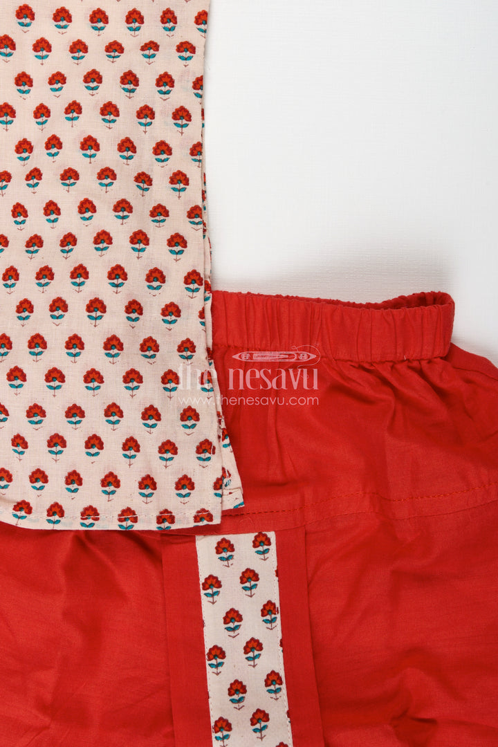 Silk Dhoti Set For Boys Royal Wedding Motif Style