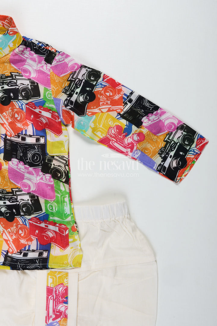 Gentleman Print Dhoti Set For Boys Festive Kurta Outfit