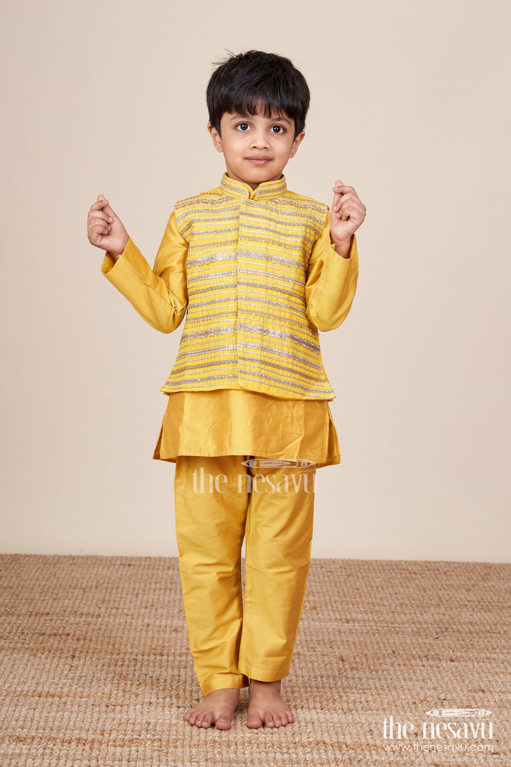 Toddler Boys Ethnic Jacket Set for Weddings and Festive Events