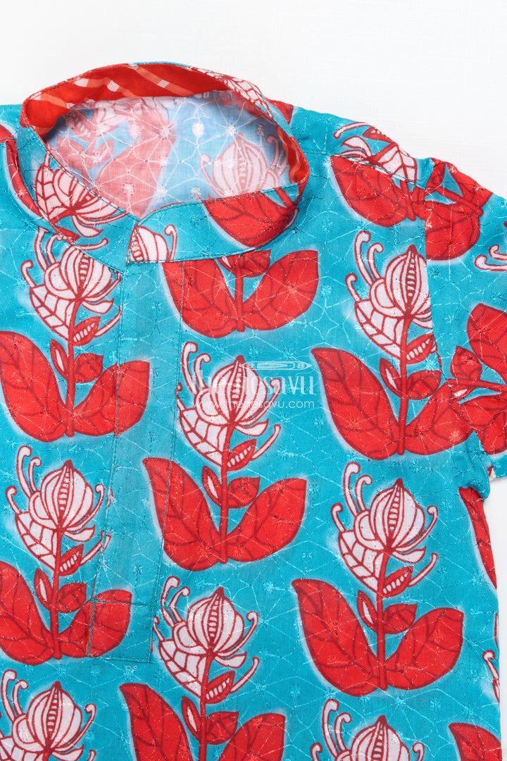 Boys Ethnic Printed Kurta Pyjama Set for Cultural Celebrations