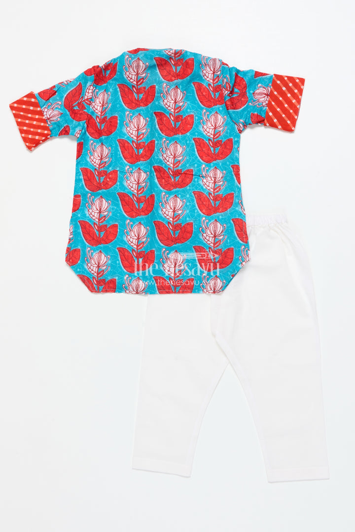Boys Ethnic Printed Kurta Pyjama Set for Cultural Celebrations