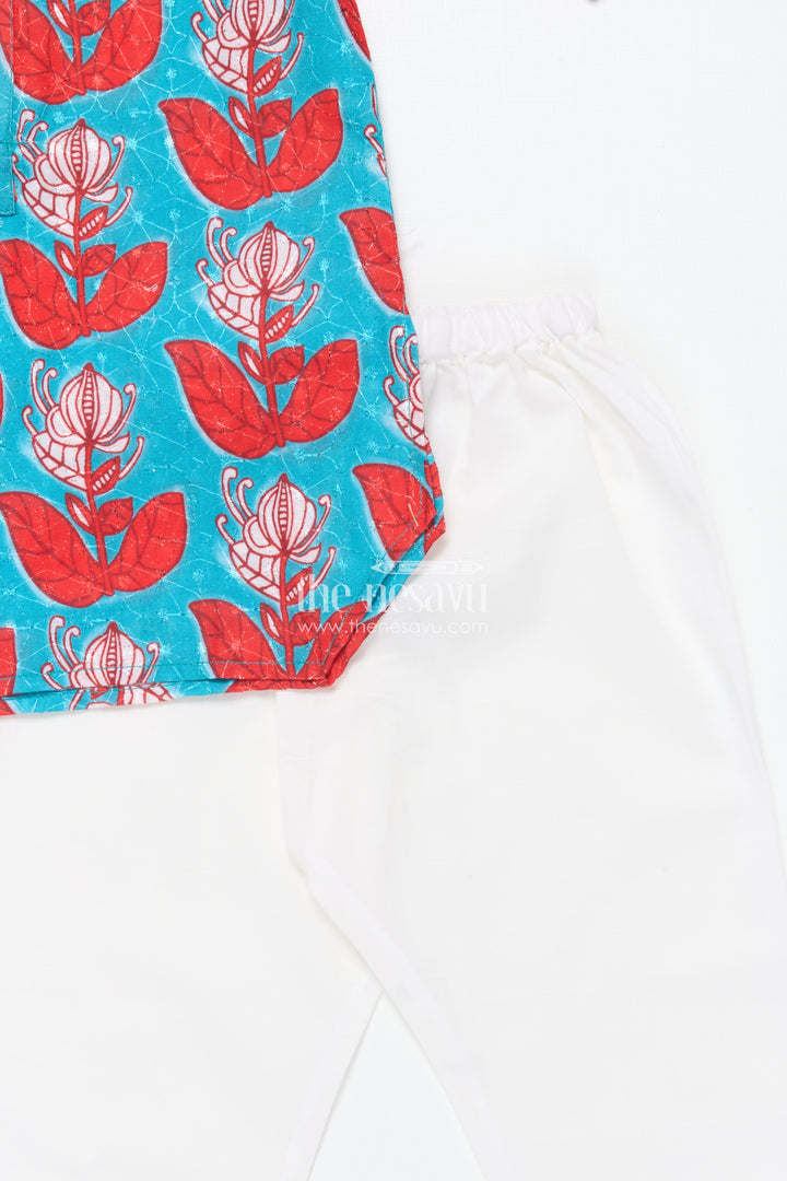 Boys Ethnic Printed Kurta Pyjama Set for Cultural Celebrations