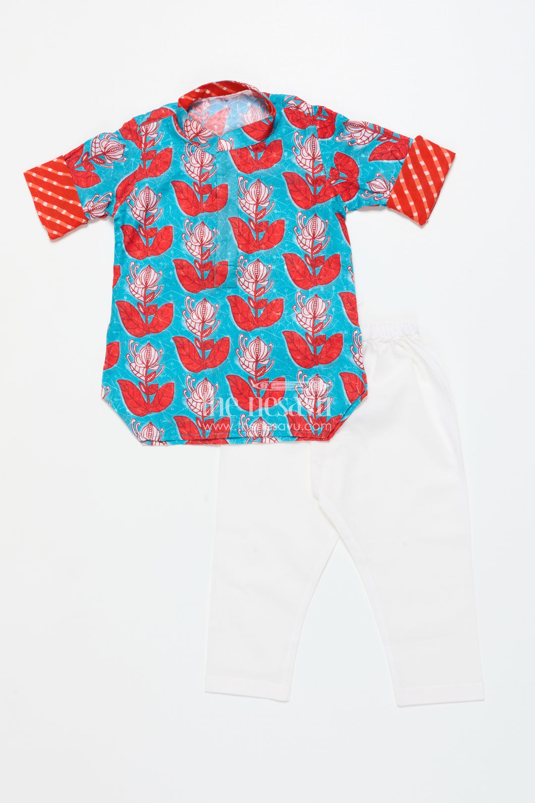 Boys Ethnic Printed Kurta Pyjama Set for Cultural Celebrations
