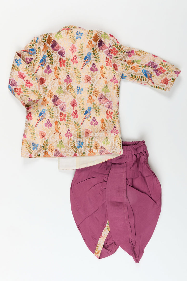 Printed kurta pajama set for boys ideal for ethnic day and family celebrations