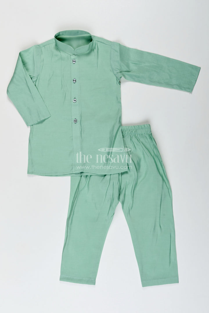 Boys kurta set with embroidered jacket for weddings and special occasions