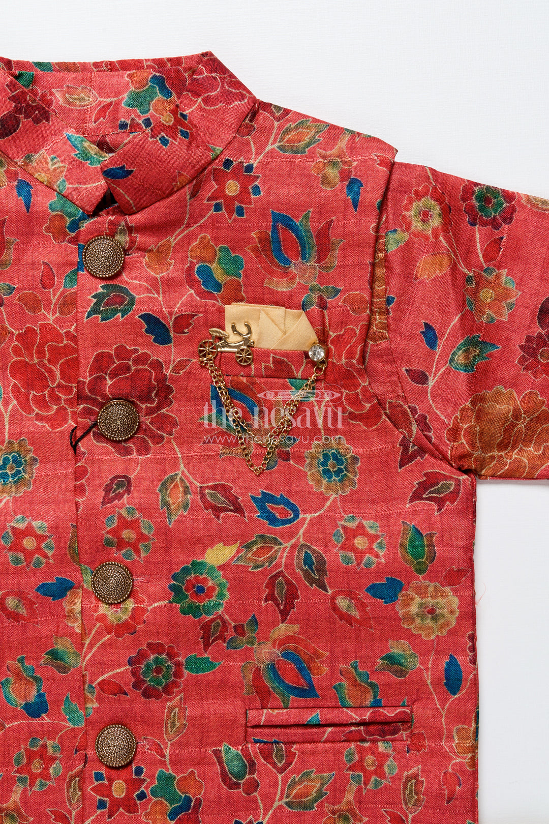 Toddler Boys Silk Blend Kurta Set for Weddings and Special Occasions