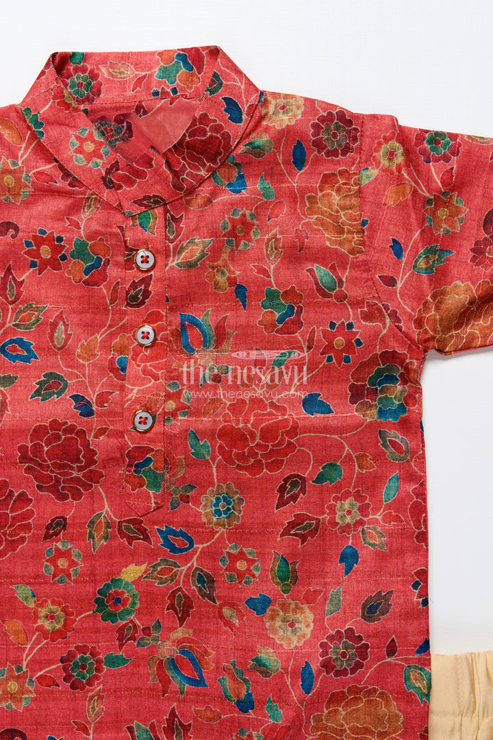 Toddler Boys Silk Blend Kurta Set for Weddings and Special Occasions