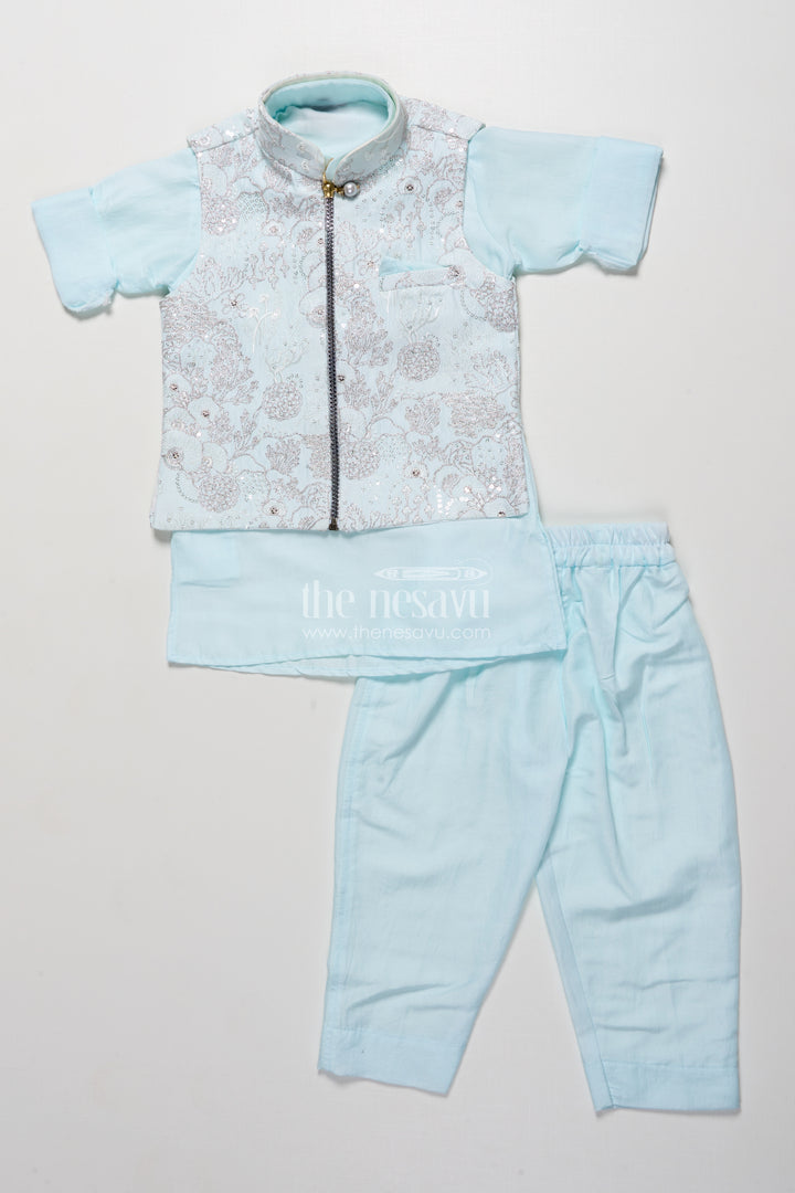 Boys Silk Blend Jacket Set for Festive Occasions and Weddings
