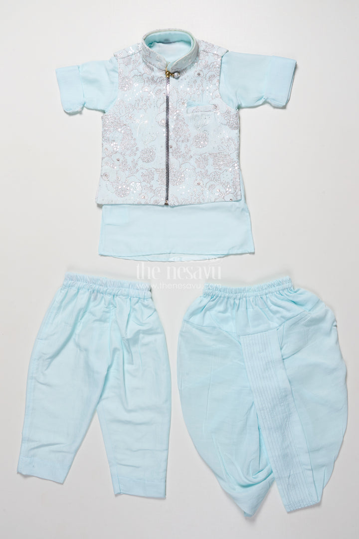 Boys Silk Blend Jacket Set for Festive Occasions and Weddings