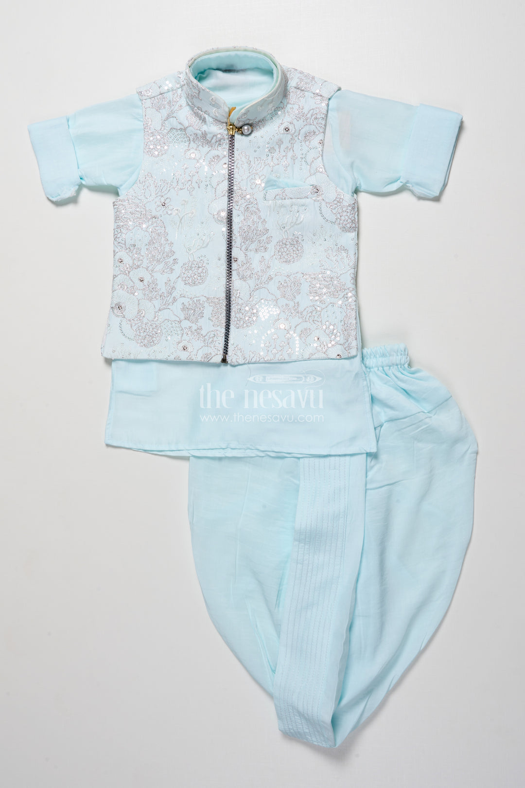 Boys Silk Blend Jacket Set for Festive Occasions and Weddings