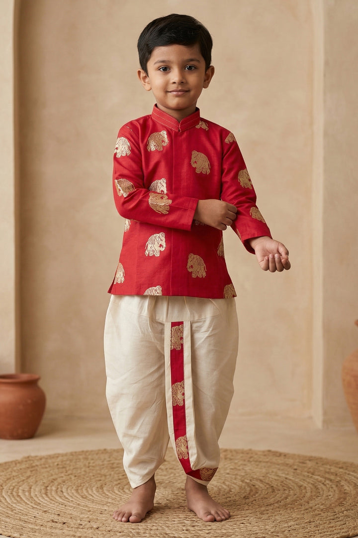 Baby Boy Dhoti Set for Naming Ceremony and Traditional Functions